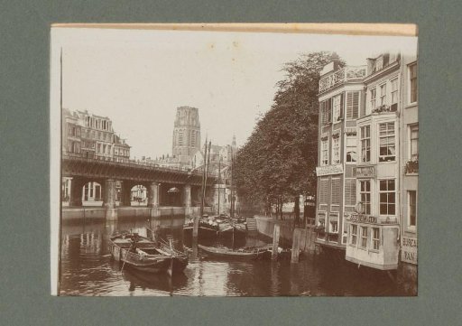 View of the Toerijstuin towards the Great or Saint Lawrence Church in Rotterdam