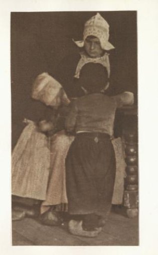 Portrait of three children in costume, probably in Volendam