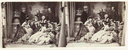 Two group portraits of an unknown family