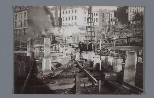 Construction work in Brussels, Belgium