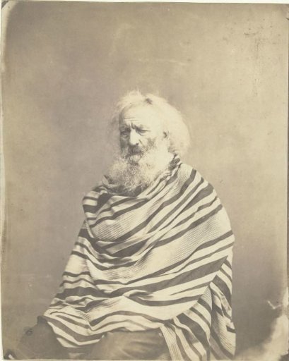 Studio portrait of an unknown old man, probably a self-portrait