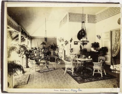 Interior of the house of Paul Sandel in Tandjong Poera, Langkat Sumatra