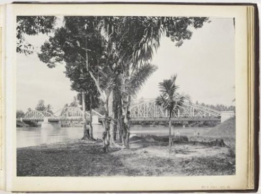 View of a bridge over the Wampoe river, Tandjong Poera, Langkat Sumatra