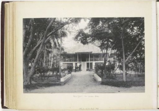 Portrait of van Albert Glaser in front of his house, Langkat Sumatra