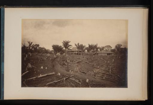 View of the grounds around the administrator's house in Soengei-Roean, Sumatra
