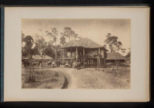 View of the overseers' house for the contract laborers, Ludwigburgs Plantation, Sumatra