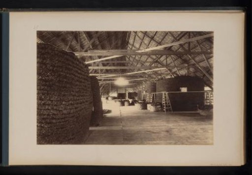 Stacks of tobacco in the fermentation shed in Tandjong Bringin, Sumatra