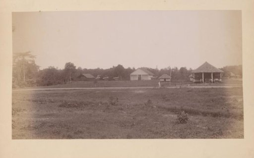 View of fermentation sheds on a plantation, probably in Langkat, Sumatra