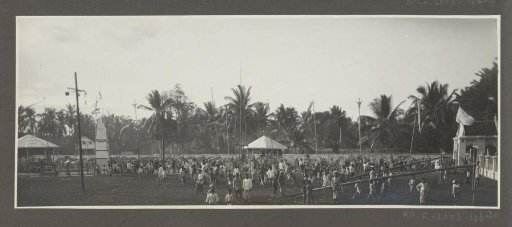 Panorama of the festival grounds in front of the palace of the Sultan of Langkat