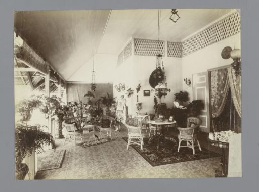 Furniture on the veranda of the house of Paul and Lucie Sandel, Tandjong Poera