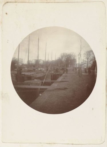 Westerkade with moored ships in Leeuwarden