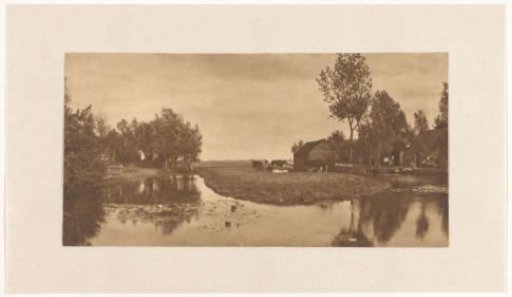 Landscape with farm and cattle by the water, (North Holland?), Netherlands