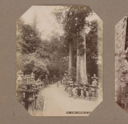 Stone lanterns along a path of the Shinto shrine Kasuga Taisha in Nara, Japan