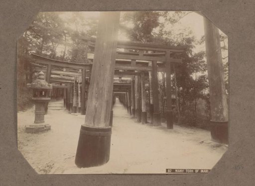 Two torii galleries of the Fushimi Inari-taisha temple complex in Kyoto, Japan