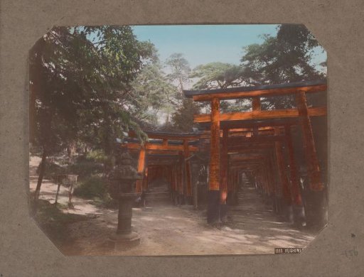 Two torii galleries of the Fushimi Inari-taisha temple complex in Kyoto, Japan