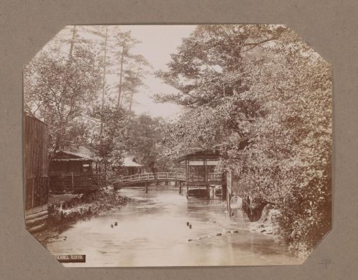 River with Bridge in Shimogamo, Kyoto, Japan