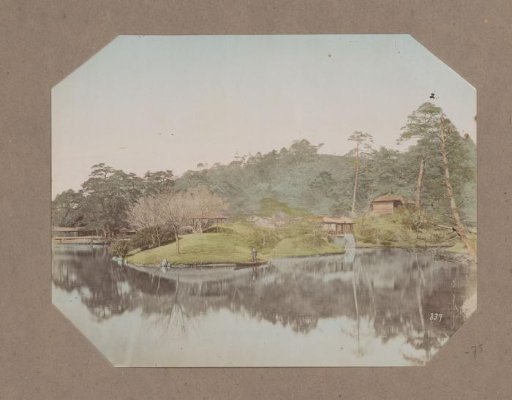 View of a Garden by the Water in Japan