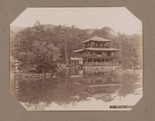 Building by a Pond in the Kinkaku-ji Garden in Kyoto, Japan