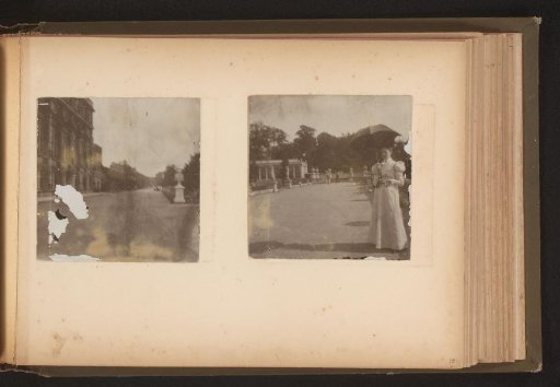 Two photographs of the garden of a country house