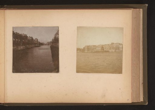 Two photographs of houses along the Amstel, Amsterdam