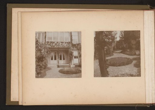Two photographs of a garden