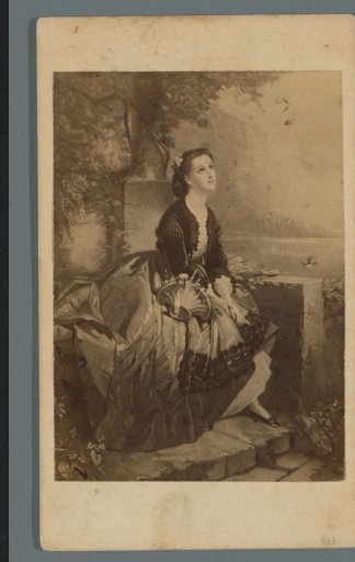 Photographic reproduction of a painting of a portrait of an unknown seated woman