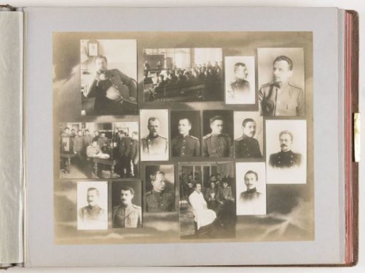 Composition of fifteen portraits of unknown students of the Imperial Military-Medical Academy
