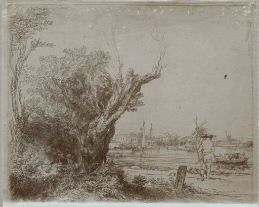 Etching by Rembrandt, 'The Fall' (B. 209) from 1645