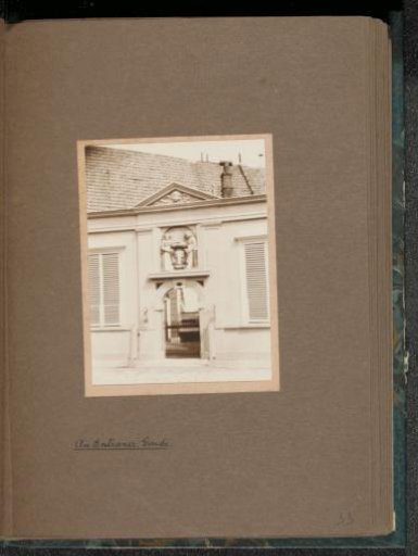 Entrance gate with coat of arms and pediment of the Sint Elisabeth Hospital on the Kleiweg in Gouda