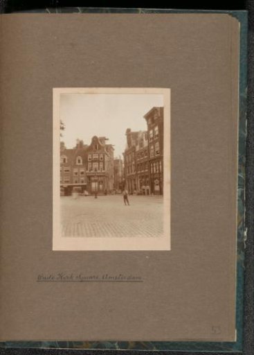 Houses on the Oudekerksplein in Amsterdam, viewed towards the Sint Annendwarsstraat