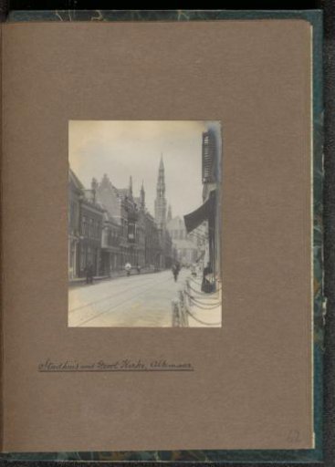 Town hall and the St. Laurens Church in Alkmaar seen from the Langestraat