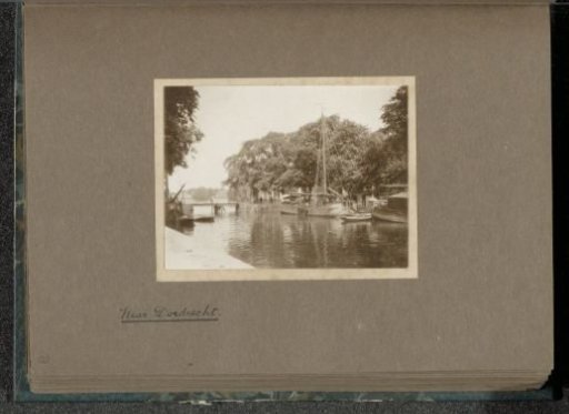 View of a waterway with a bridge in the vicinity of Dordrecht