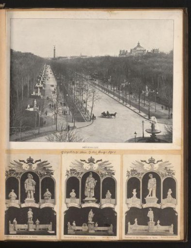 View of the Siegesallee and statues there, Berlin