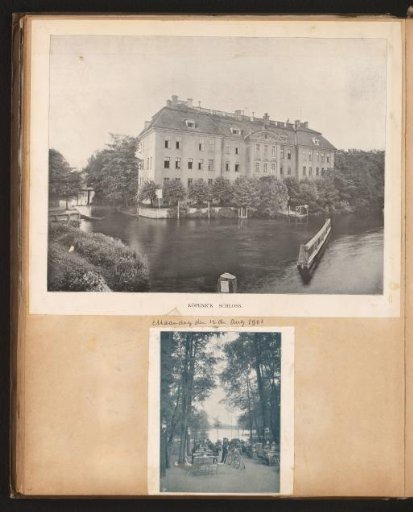 Schloss Köpenick and a terrace under trees in Köpenick