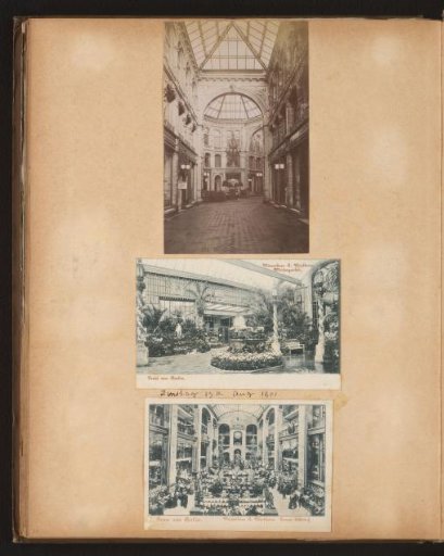 Three Views of the Kaisergalerie and Wertheim Department Store, Berlin