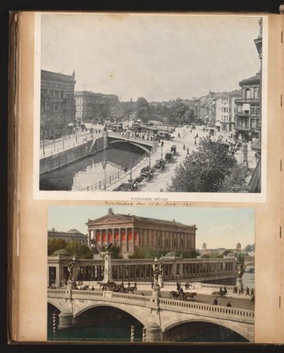Two views of the Potsdamer Brücke, the Friedrichsbrücke and the Alte Nationalgalerie, Berlin