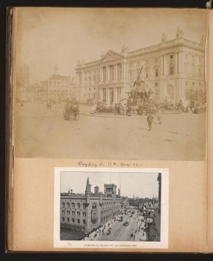 Schlossplatz with the Neptune Fountain and the Royal Stables, and a view of the Sparkasse, Berlin