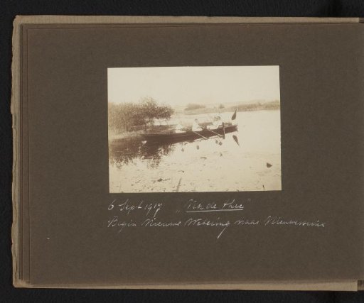 Three Men and a Woman in a Rowing Boat on the Nieuwe Wetering