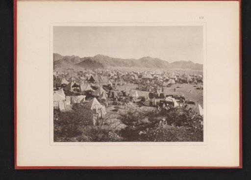 Pilgrim camp near the grave of Muhammad's wife Maymunah near Mecca during the Hajj
