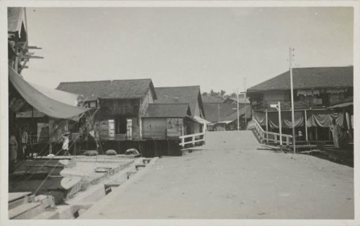 Street scene with a bridge in Singkawang