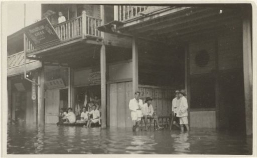 Shops submerged by flooding in Singkawang