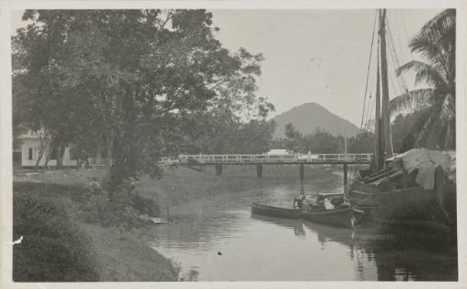 River view with bridge in Singkawang