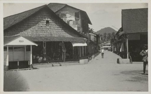 Street view with shops in Singkawang