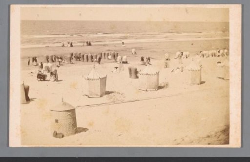 View of the beach at Scheveningen, seen from the Stedelijk Badhuis