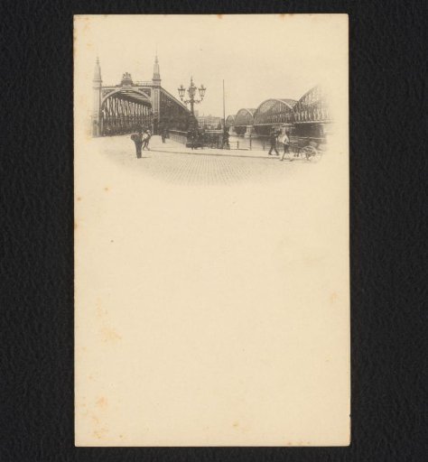 View of the Willemsbrug and the railway bridge over the Nieuwe Maas in Rotterdam