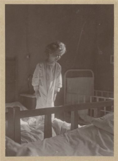 Eckart Titzenthaler, son of the photographer, in the bedroom of the residence on Friedrichstrasse, Berlin