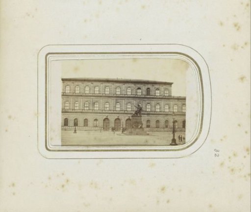 Exterior of the Royal Residence in Munich with a statue of Maximilian I Joseph of Bavaria in the foreground