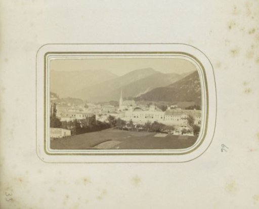 View of Ischl and surrounding mountains