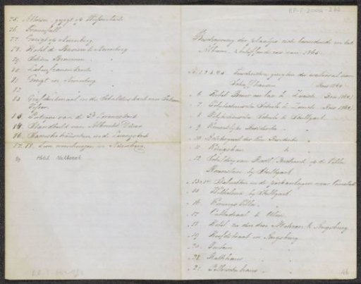 List of photo descriptions (nos. 1 to 22 and 75 to 89)