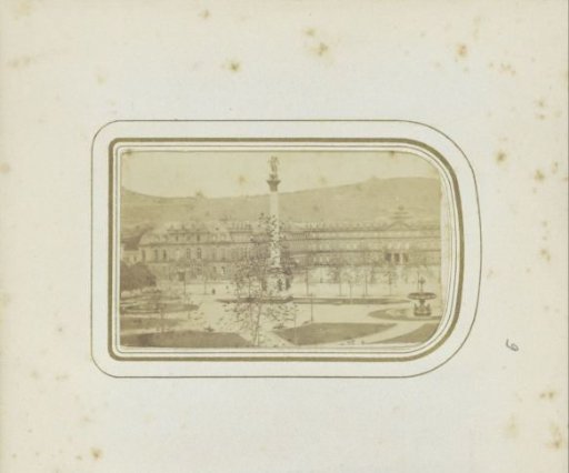 View of the Royal Residence with a column in Stuttgart
